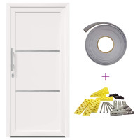 Produktbild för Framdörr Vit 98 x 208 cm PVC
