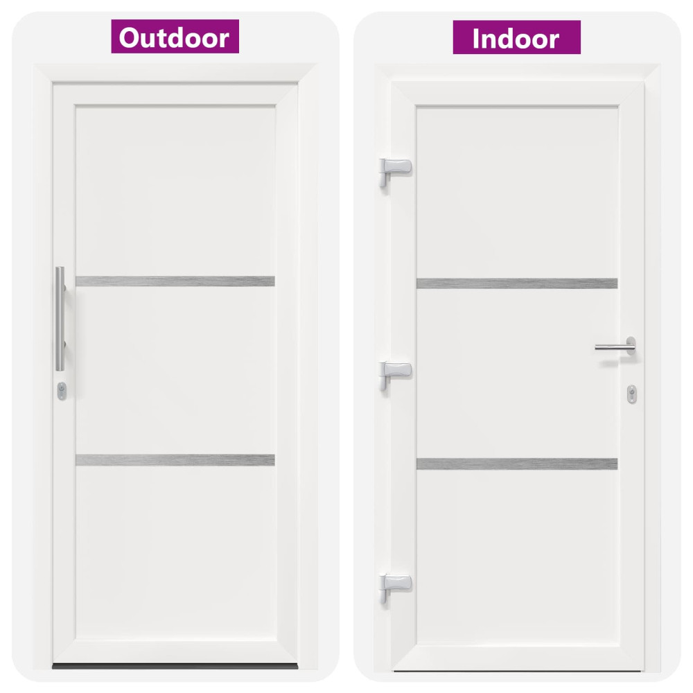 Produktbild för Framdörr Vit 108 x 208 cm PVC