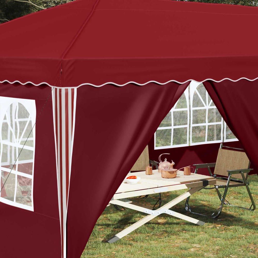 Produktbild för Pop-up Partytält 575 x 288 x 245 cm Vinröd