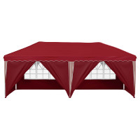 Produktbild för Pop-up Partytält 575 x 288 x 245 cm Vinröd