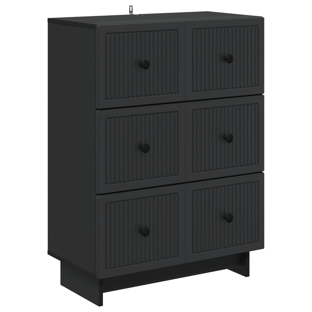 Produktbild för Lådans skåp Svart 66 x 34,5 x 90 cm Konstruerat trä