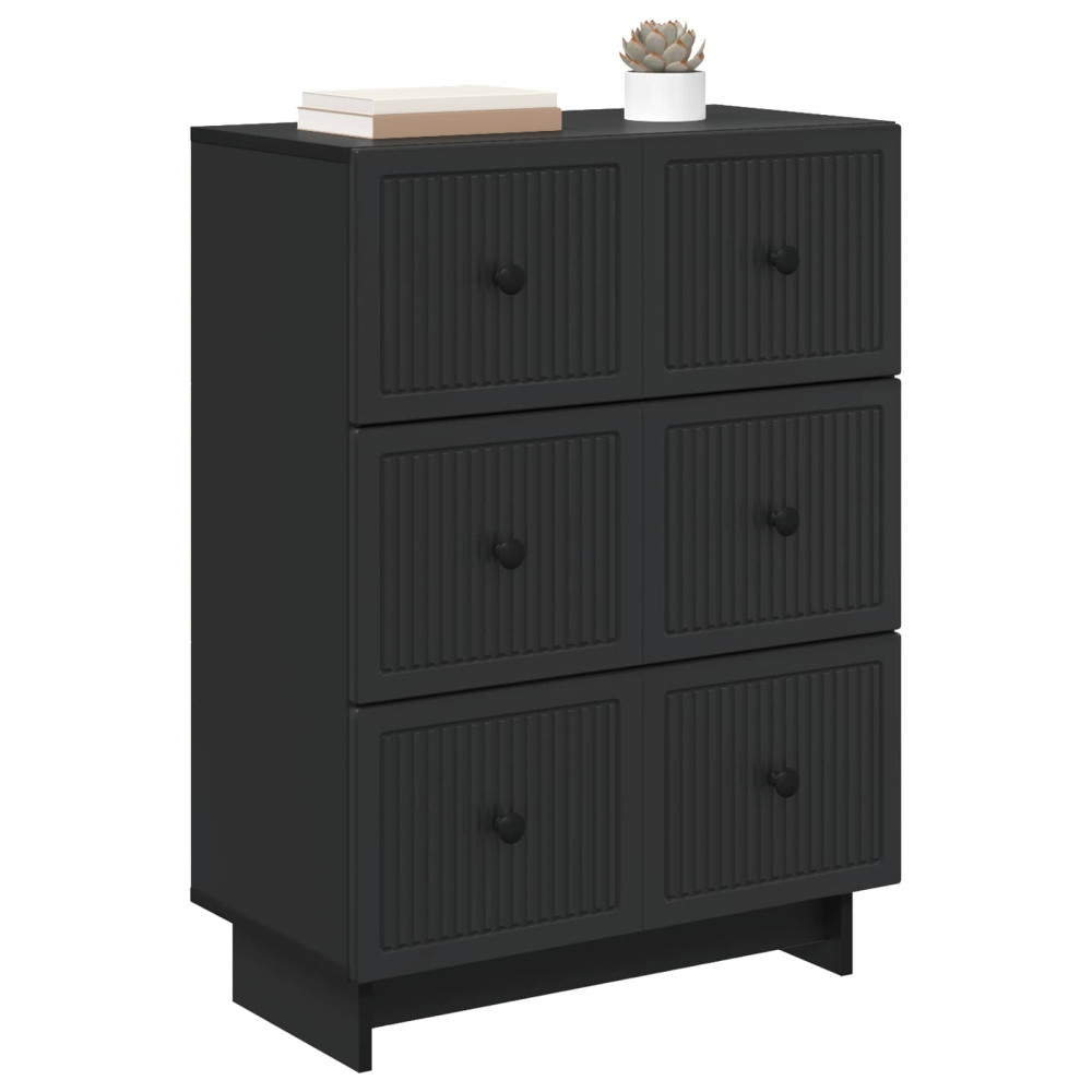 Produktbild för Lådans skåp Svart 66 x 34,5 x 90 cm Konstruerat trä