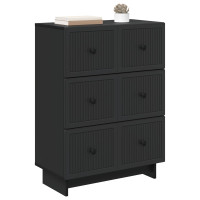 Produktbild för Lådans skåp Svart 66 x 34,5 x 90 cm Konstruerat trä