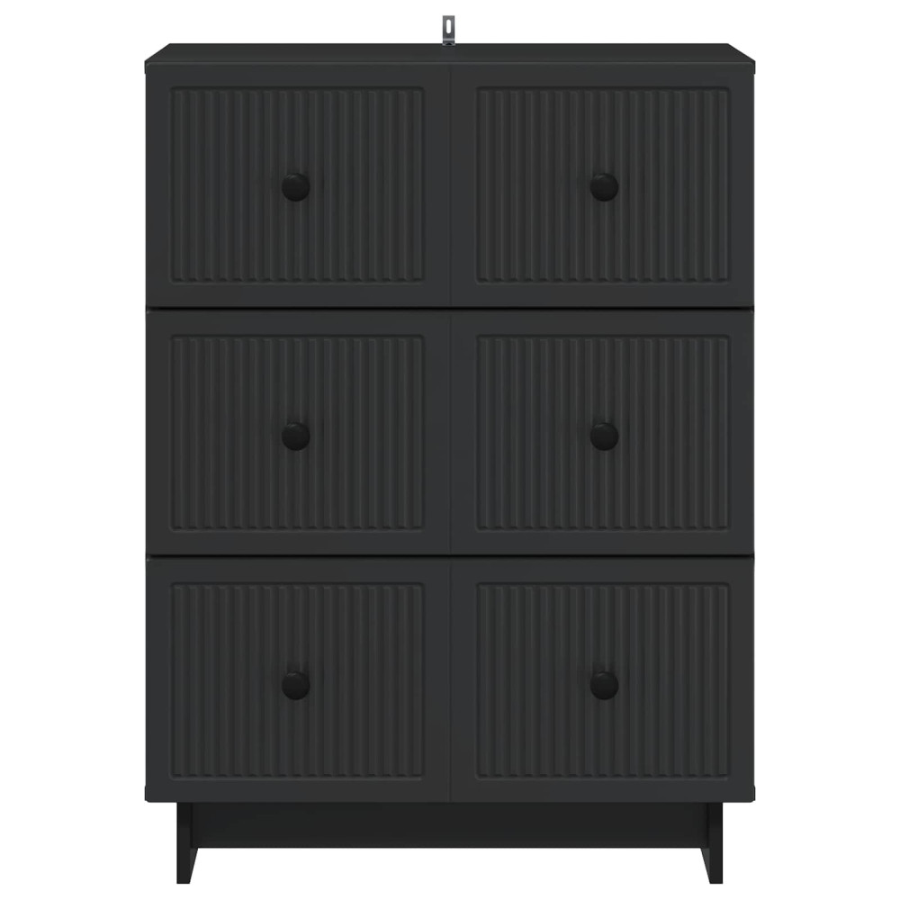 Produktbild för Lådans skåp Svart 66 x 34,5 x 90 cm Konstruerat trä