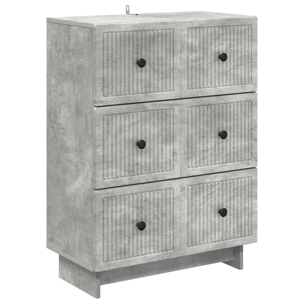 Produktbild för Lådans skåp Betonggrå 66 x 34,5 x 90 cm Konstruerat trä