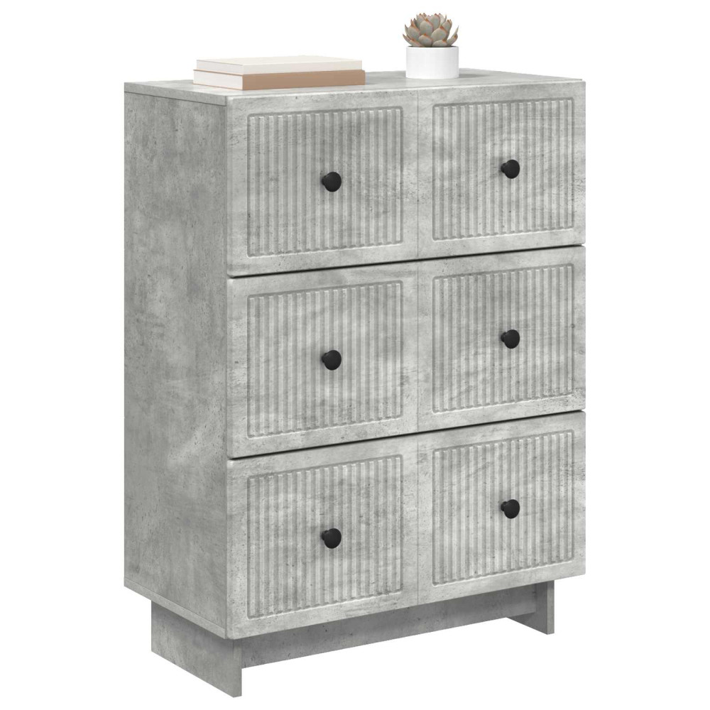 Produktbild för Lådans skåp Betonggrå 66 x 34,5 x 90 cm Konstruerat trä