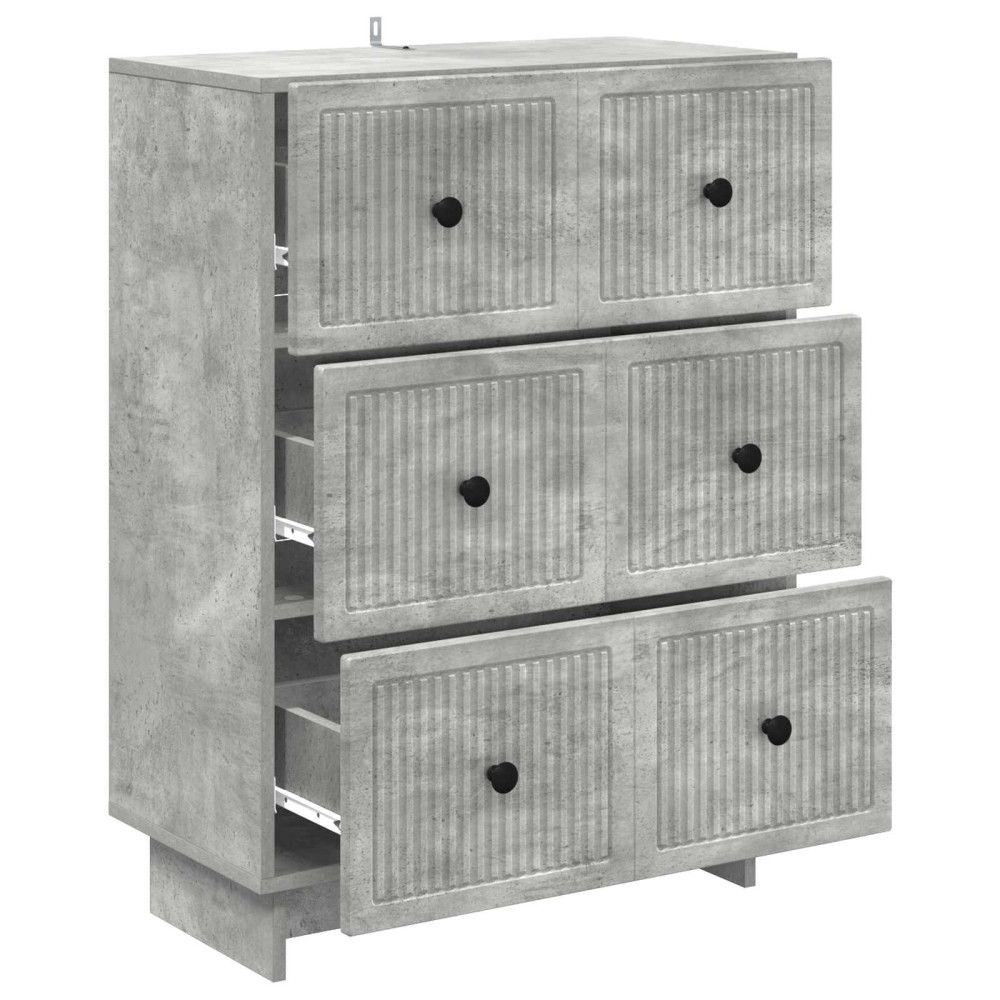 Produktbild för Lådans skåp Betonggrå 66 x 34,5 x 90 cm Konstruerat trä