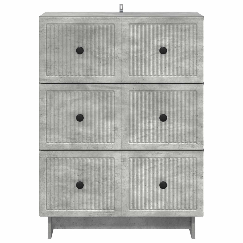Produktbild för Lådans skåp Betonggrå 66 x 34,5 x 90 cm Konstruerat trä