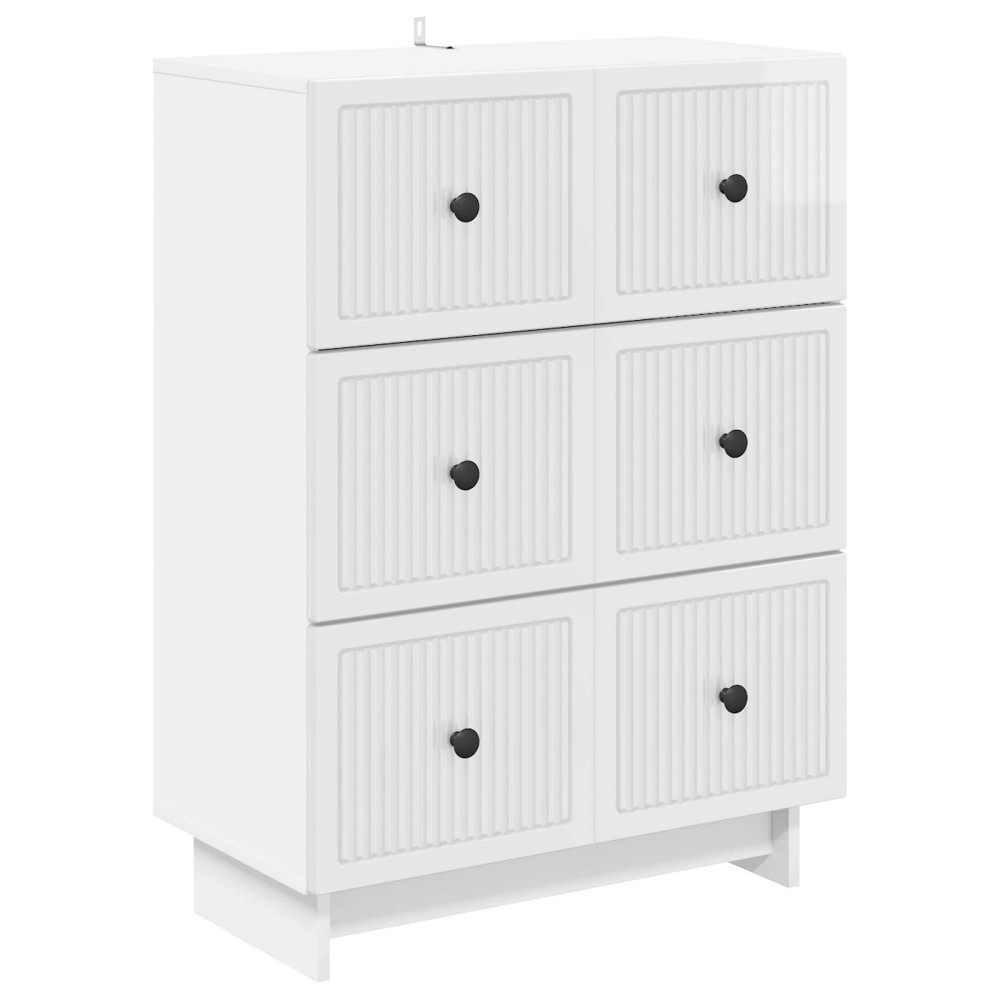 Produktbild för Lådans skåp Vit högglans 66 x 34,5 x 90 cm Konstruerat trä