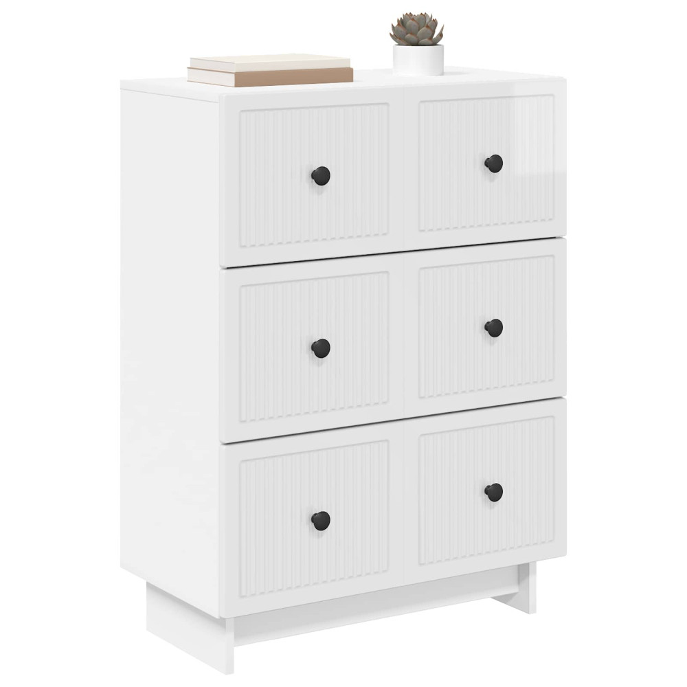 Produktbild för Lådans skåp Vit högglans 66 x 34,5 x 90 cm Konstruerat trä