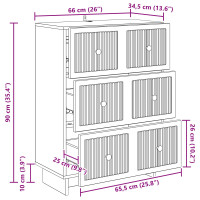 Produktbild för Lådans skåp Vit högglans 66 x 34,5 x 90 cm Konstruerat trä