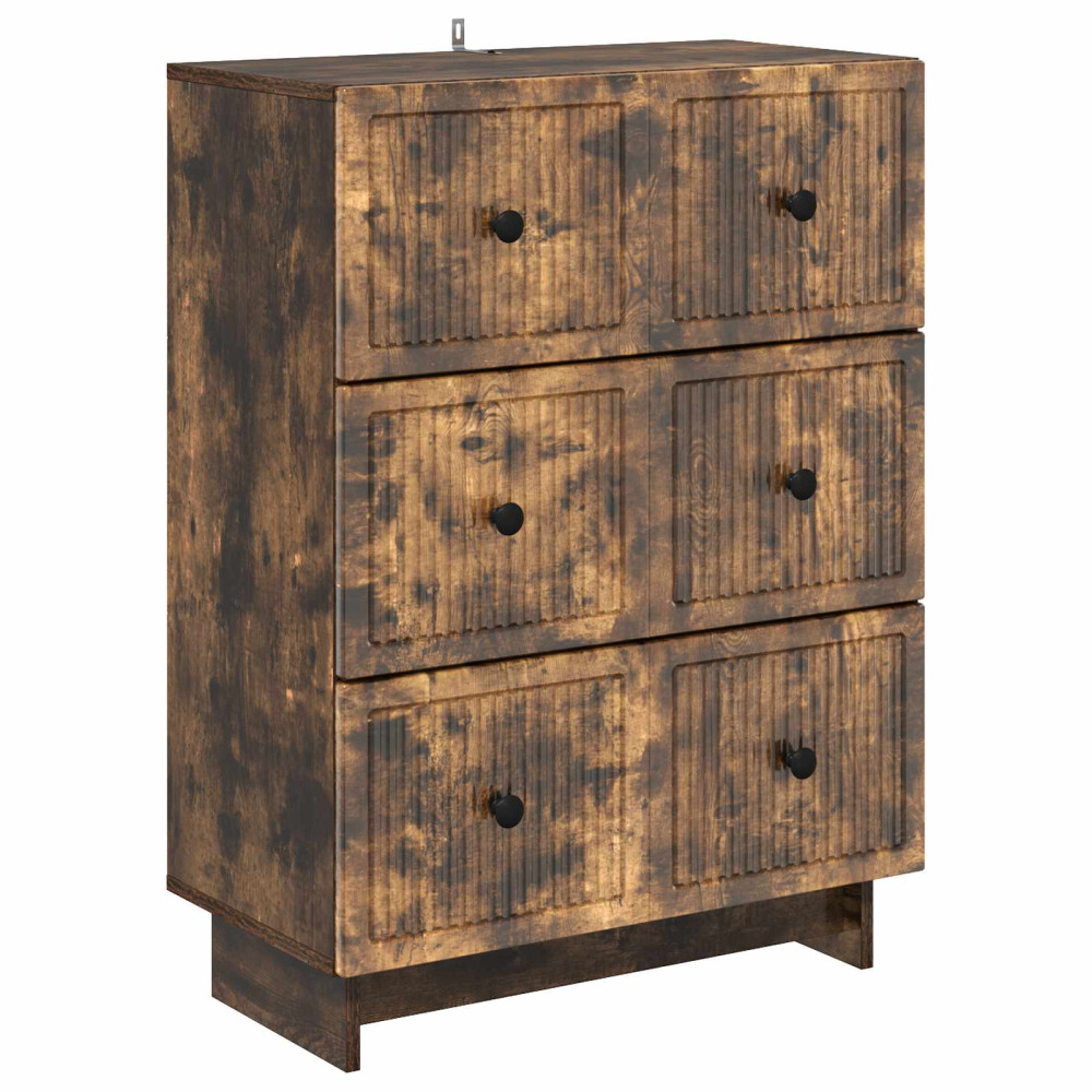 Produktbild för Lådans skåp Rökt ek 66 x 34,5 x 90 cm Konstruerat trä