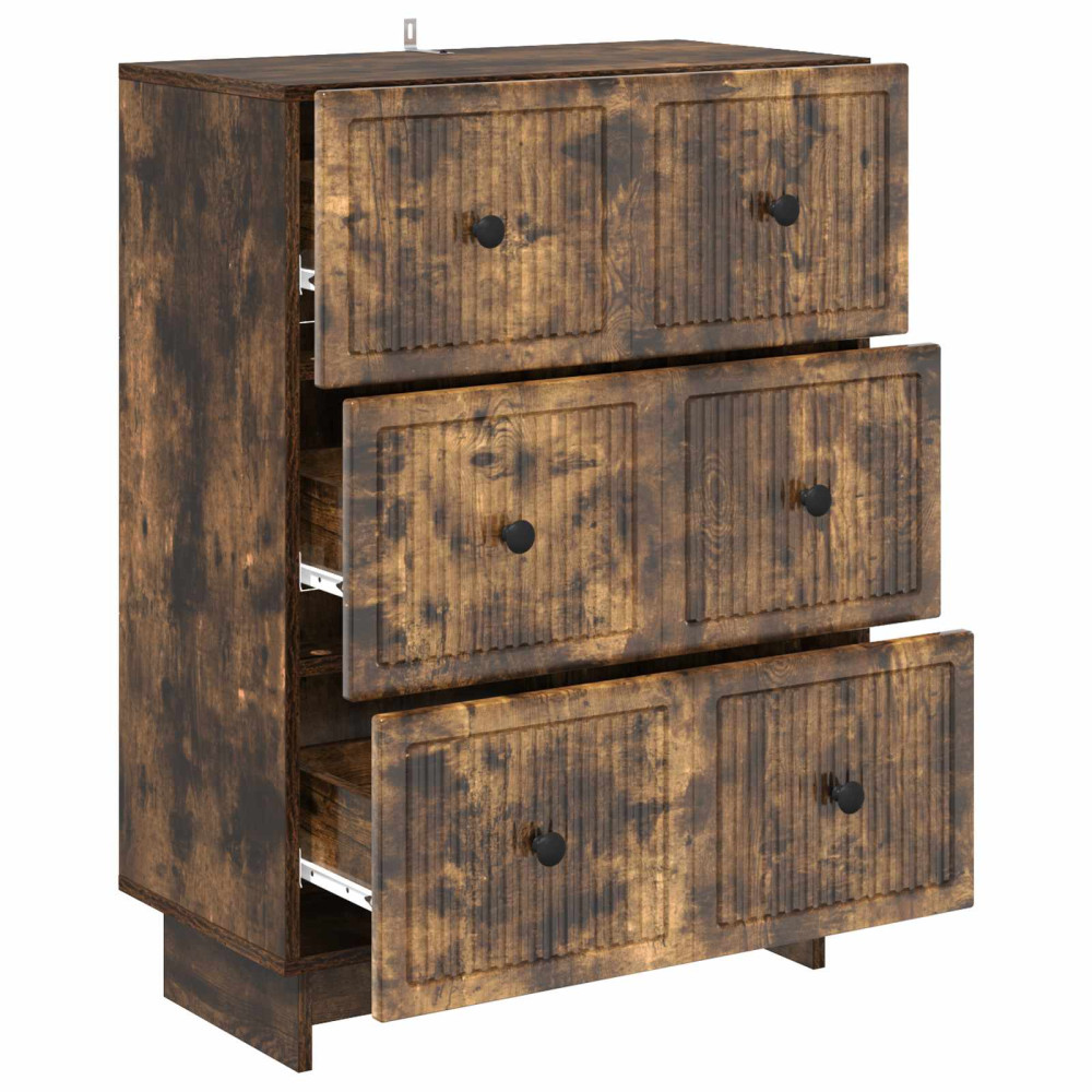 Produktbild för Lådans skåp Rökt ek 66 x 34,5 x 90 cm Konstruerat trä