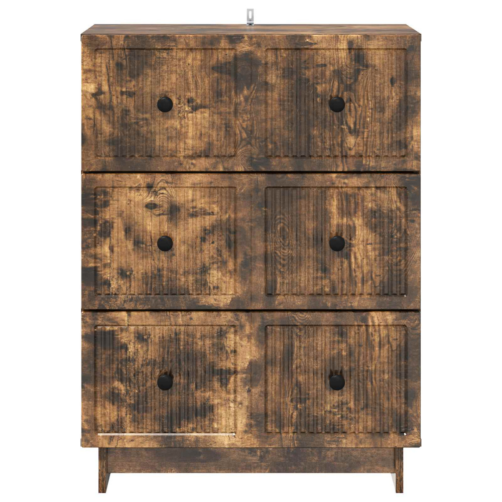 Produktbild för Lådans skåp Rökt ek 66 x 34,5 x 90 cm Konstruerat trä