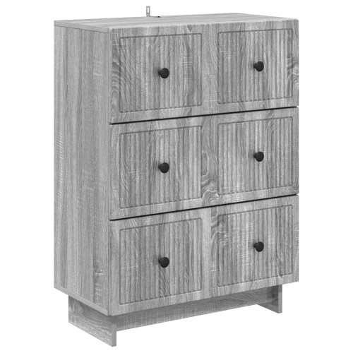 vidaXL Lådans skåp Grå sonoma-ek 66 x 34,5 x 90 cm Konstruerat trä