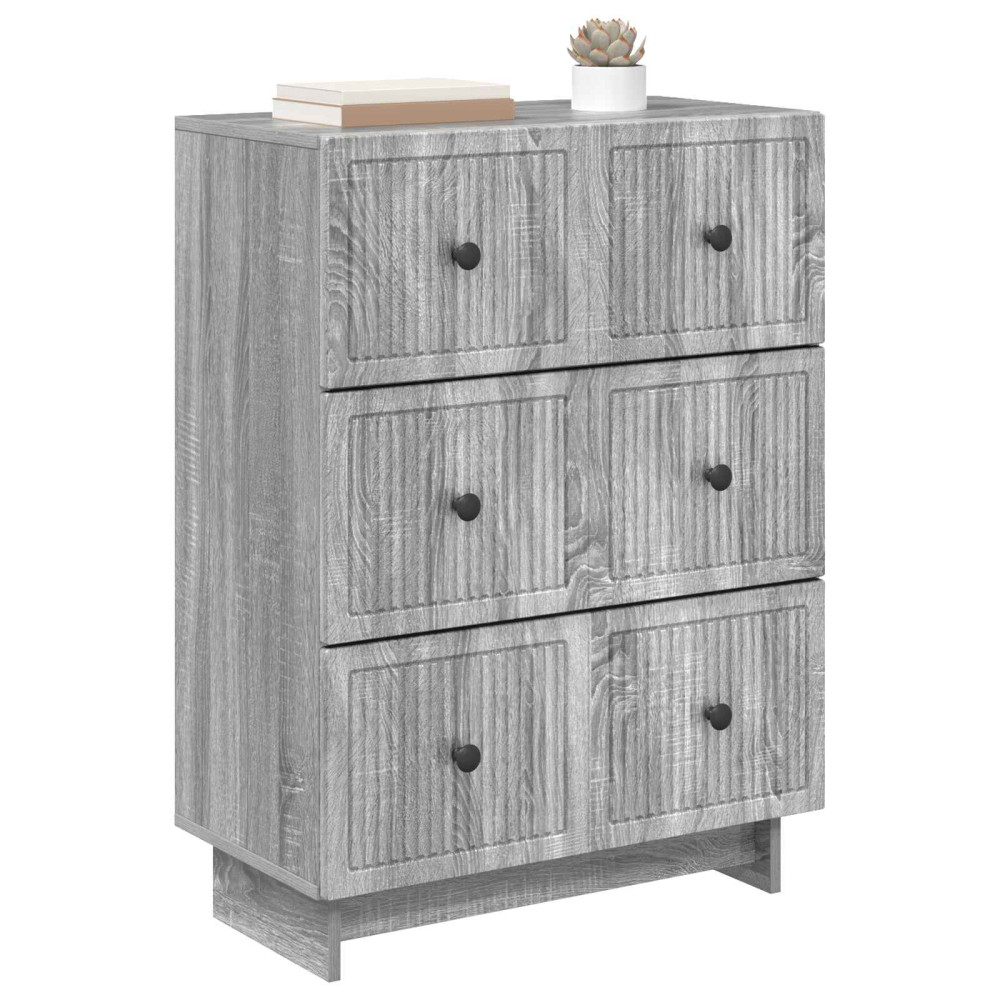 Produktbild för Lådans skåp Grå sonoma-ek 66 x 34,5 x 90 cm Konstruerat trä