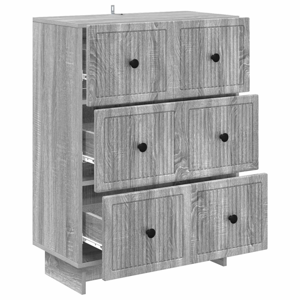 Produktbild för Lådans skåp Grå sonoma-ek 66 x 34,5 x 90 cm Konstruerat trä