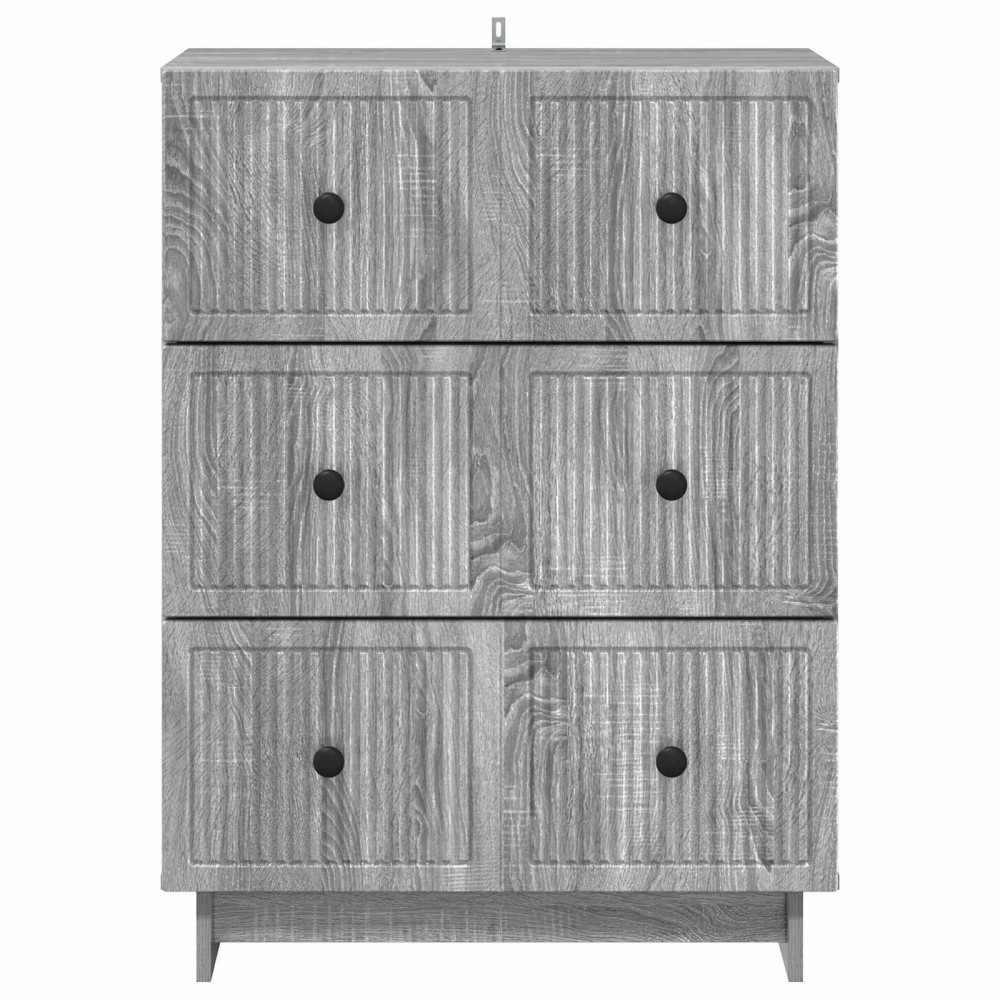 Produktbild för Lådans skåp Grå sonoma-ek 66 x 34,5 x 90 cm Konstruerat trä