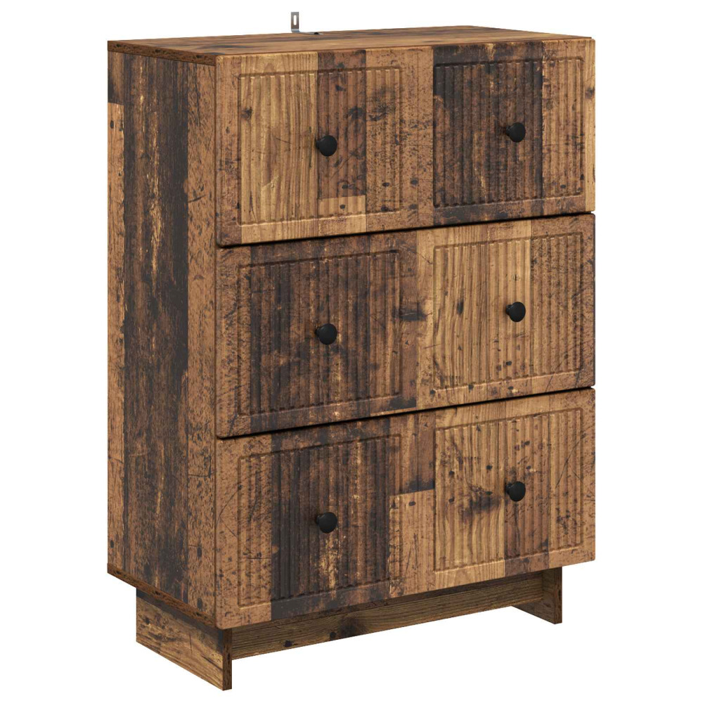 Produktbild för Lådans skåp Gammalt trä 66 x 34,5 x 90 cm Konstruerat trä
