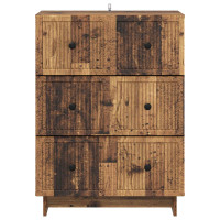 Produktbild för Lådans skåp Gammalt trä 66 x 34,5 x 90 cm Konstruerat trä
