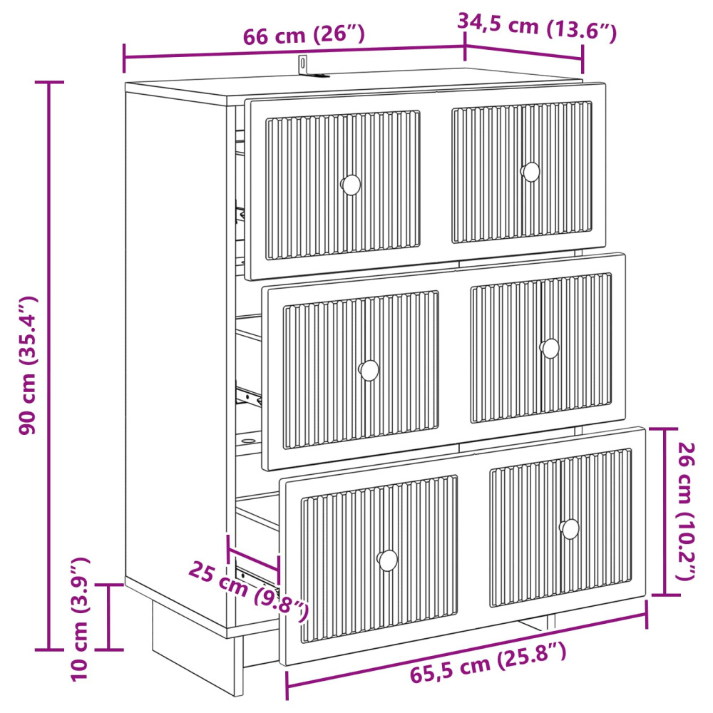 Produktbild för Lådans skåp Artisan-ek 66 x 34,5 x 90 cm Konstruerat trä