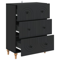 Produktbild för Lådans skåp Svart 66 x 34,5 x 90 cm Konstruerat trä