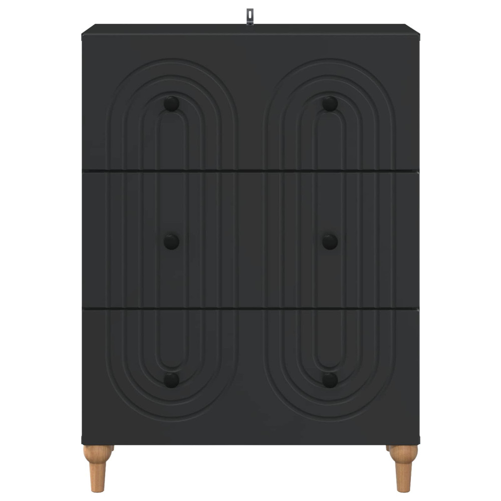 Produktbild för Lådans skåp Svart 66 x 34,5 x 90 cm Konstruerat trä
