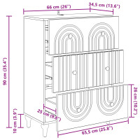 Produktbild för Lådans skåp Svart 66 x 34,5 x 90 cm Konstruerat trä