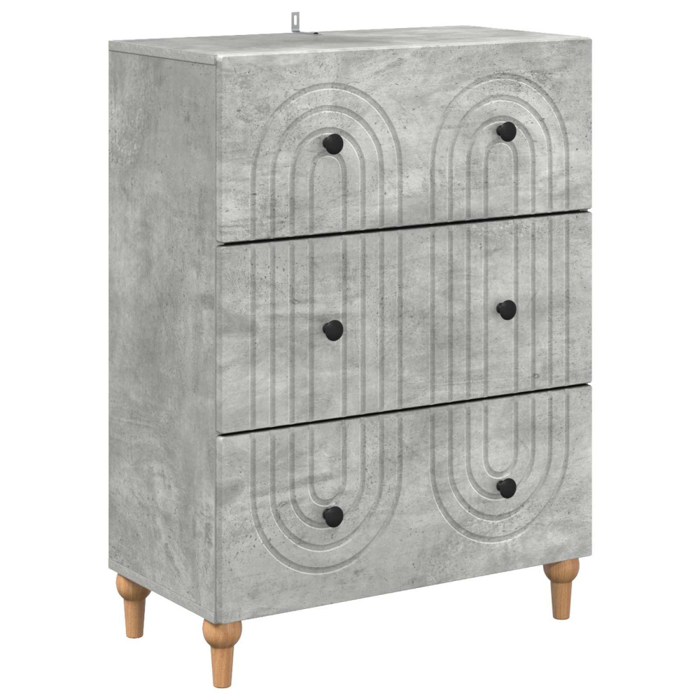 Produktbild för Lådans skåp Betonggrå 66 x 34,5 x 90 cm Konstruerat trä