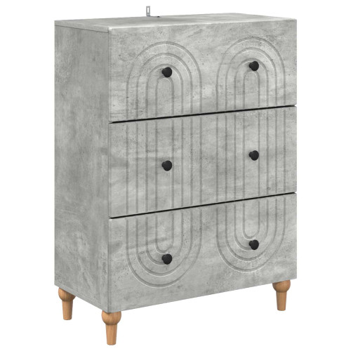 vidaXL Lådans skåp Betonggrå 66 x 34,5 x 90 cm Konstruerat trä