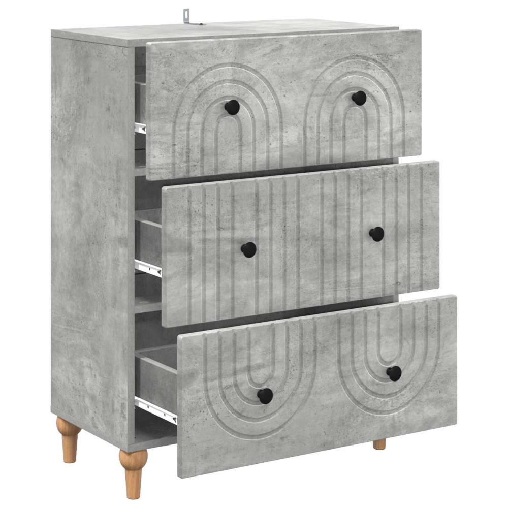 Produktbild för Lådans skåp Betonggrå 66 x 34,5 x 90 cm Konstruerat trä