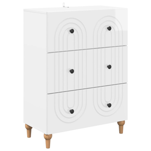vidaXL Lådans skåp Vit högglans 66 x 34,5 x 90 cm Konstruerat trä