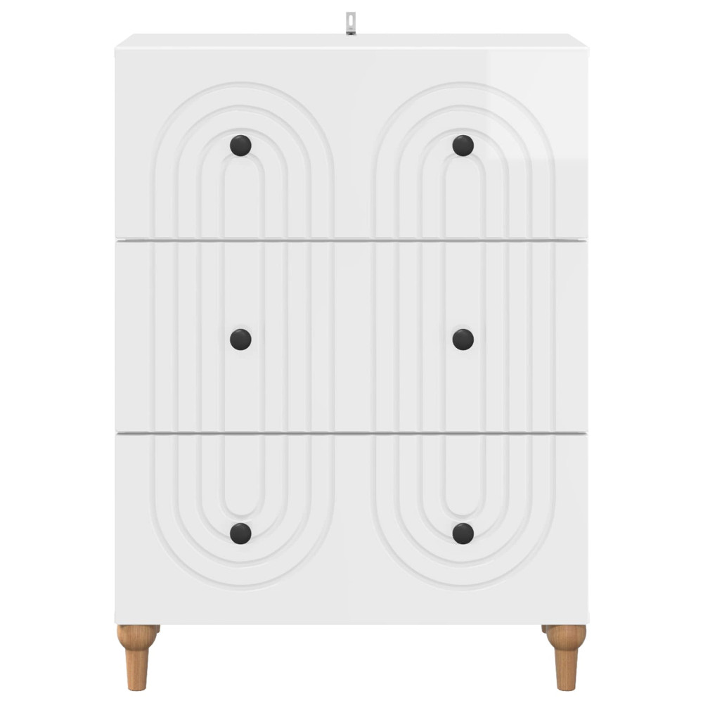 Produktbild för Lådans skåp Vit högglans 66 x 34,5 x 90 cm Konstruerat trä