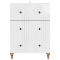 Produktbild för Lådans skåp Vit högglans 66 x 34,5 x 90 cm Konstruerat trä