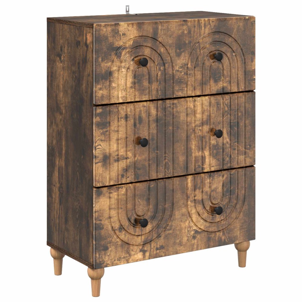 Produktbild för Lådans skåp Rökt ek 66 x 34,5 x 90 cm Konstruerat trä