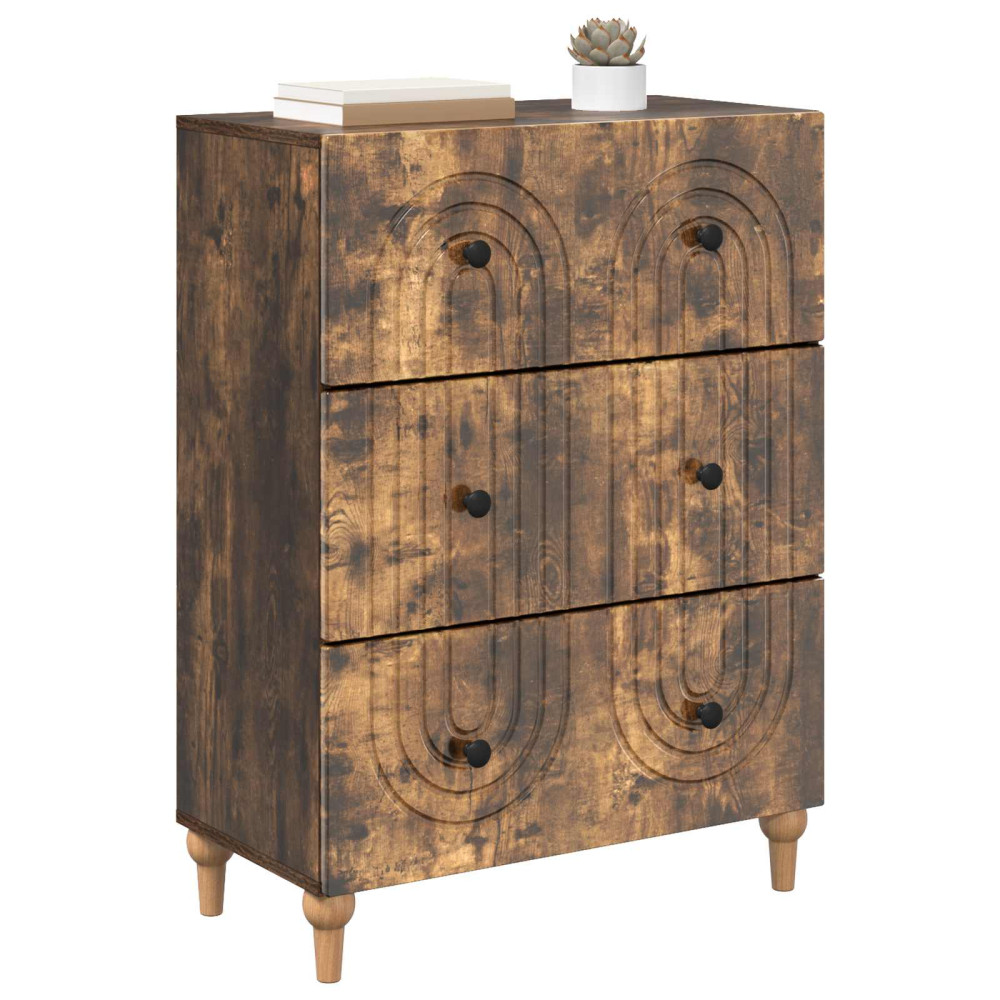 Produktbild för Lådans skåp Rökt ek 66 x 34,5 x 90 cm Konstruerat trä