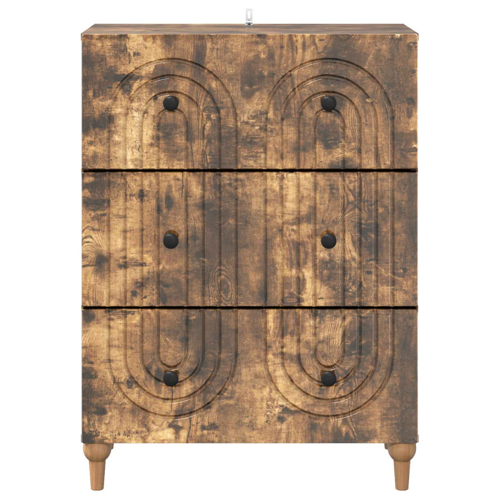 Produktbild för Lådans skåp Rökt ek 66 x 34,5 x 90 cm Konstruerat trä