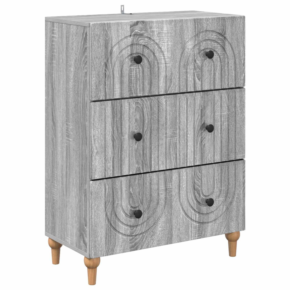 Produktbild för Lådans skåp Grå sonoma-ek 66 x 34,5 x 90 cm Konstruerat trä