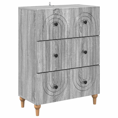 vidaXL Lådans skåp Grå sonoma-ek 66 x 34,5 x 90 cm Konstruerat trä