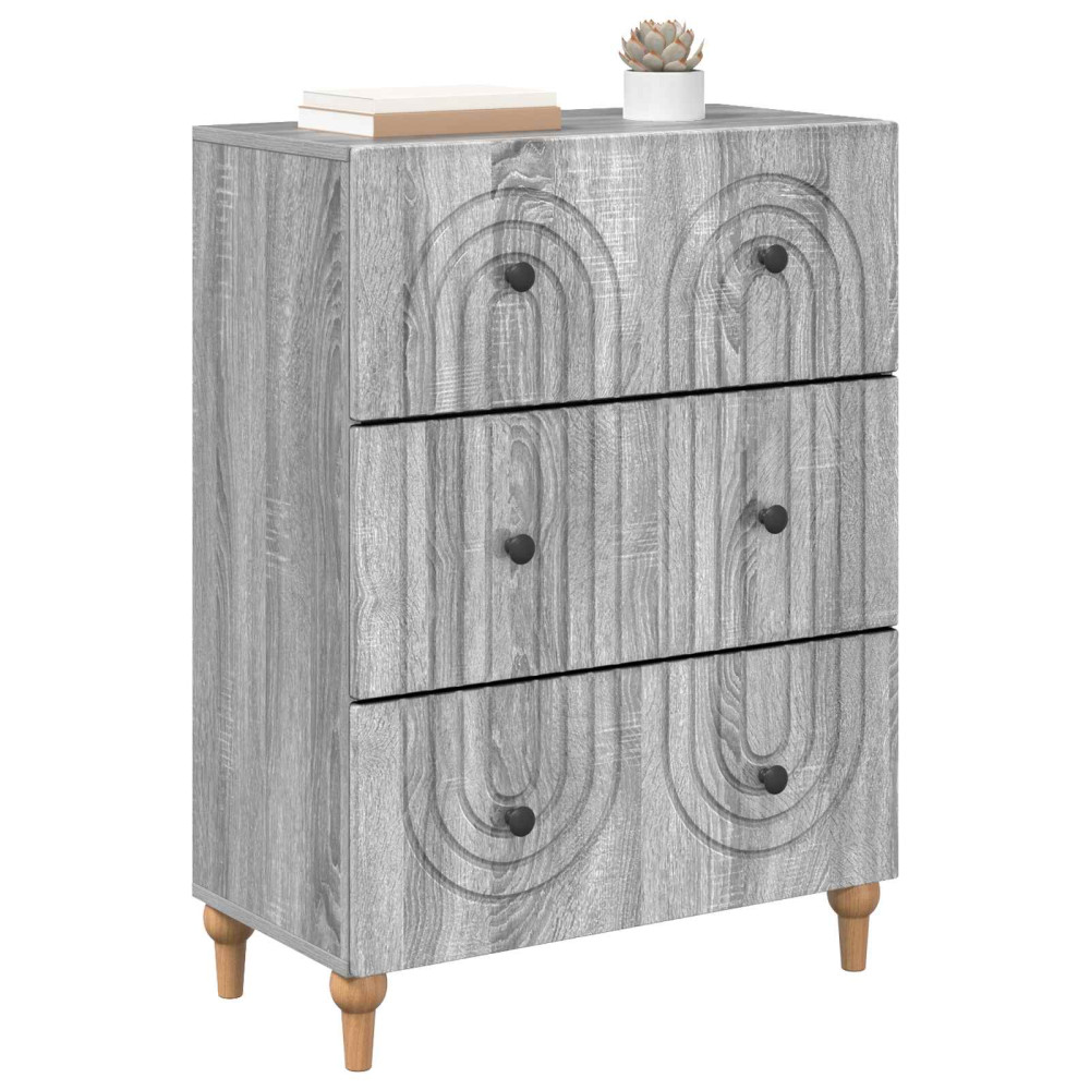 Produktbild för Lådans skåp Grå sonoma-ek 66 x 34,5 x 90 cm Konstruerat trä
