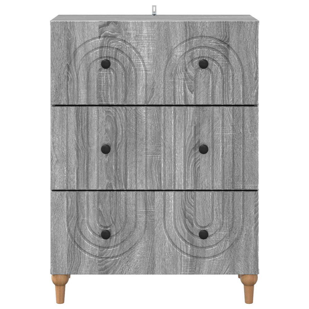 Produktbild för Lådans skåp Grå sonoma-ek 66 x 34,5 x 90 cm Konstruerat trä