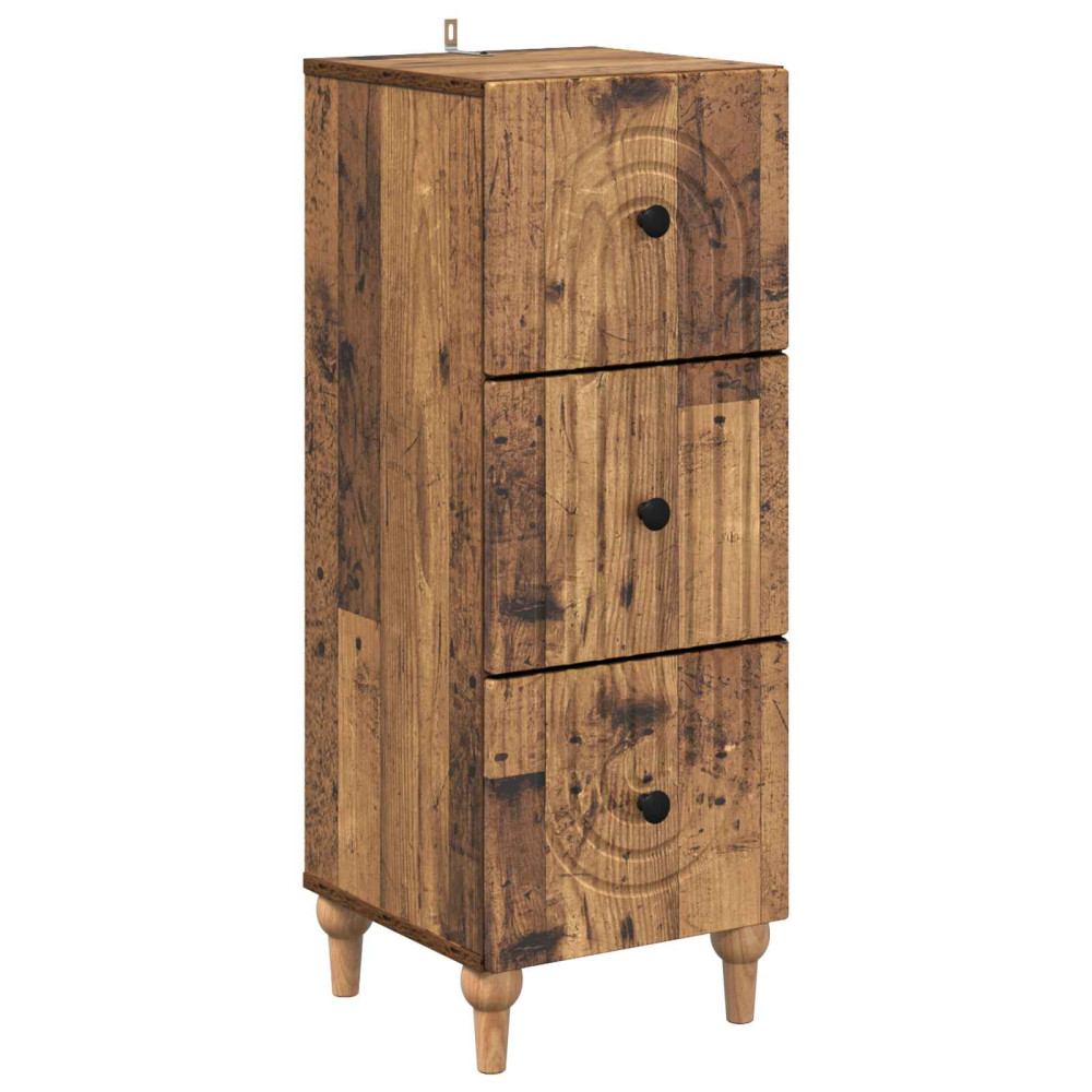 Produktbild för Lådans skåp Gammalt trä 33 x 34,5 x 90 cm Konstruerat trä