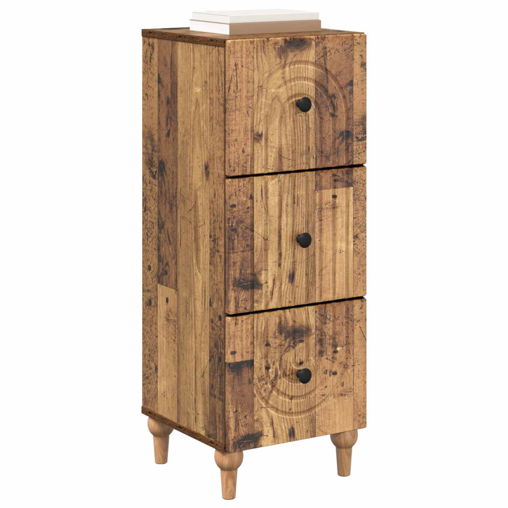 Produktbild för Lådans skåp Gammalt trä 33 x 34,5 x 90 cm Konstruerat trä