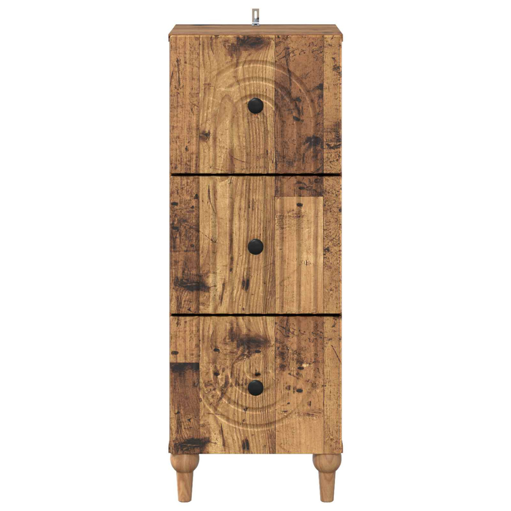 Produktbild för Lådans skåp Gammalt trä 33 x 34,5 x 90 cm Konstruerat trä