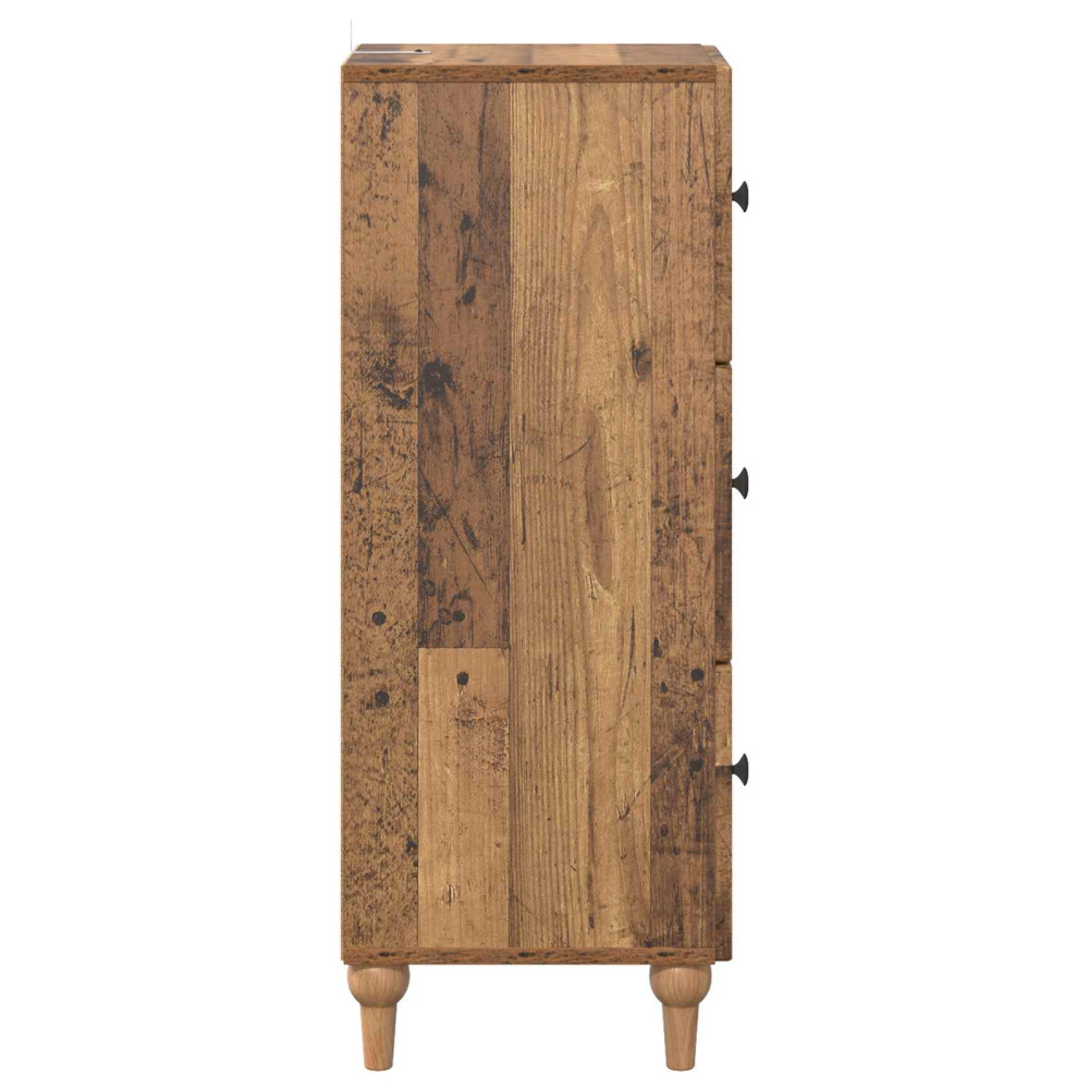 Produktbild för Lådans skåp Gammalt trä 33 x 34,5 x 90 cm Konstruerat trä