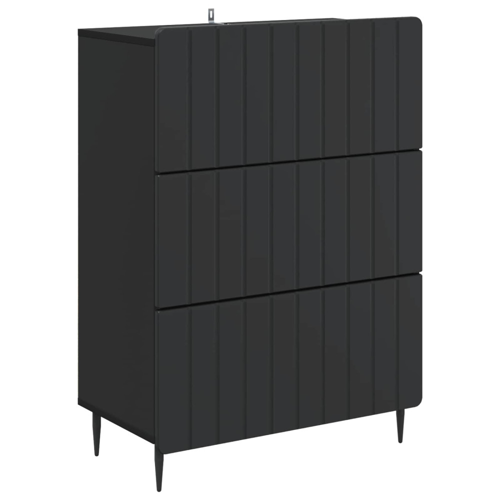 Produktbild för Lådans skåp Svart 66 x 34,5 x 92 cm Konstruerat trä