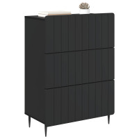 Produktbild för Lådans skåp Svart 66 x 34,5 x 92 cm Konstruerat trä