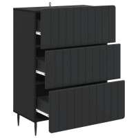 Produktbild för Lådans skåp Svart 66 x 34,5 x 92 cm Konstruerat trä