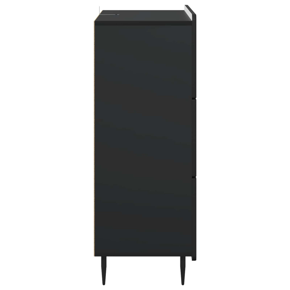 Produktbild för Lådans skåp Svart 66 x 34,5 x 92 cm Konstruerat trä