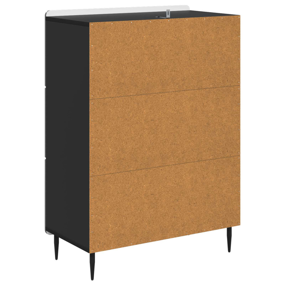 Produktbild för Lådans skåp Svart 66 x 34,5 x 92 cm Konstruerat trä